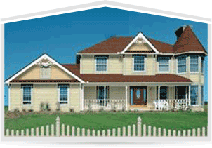 Home with Yellow Siding and Brown Roof Home with Yellow Siding and Brown Roof